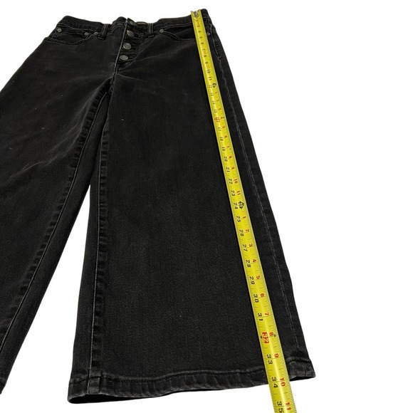 Madewell Wide-Leg Crop Black Women's Size 28 Button-Front - Picture 4 of 14